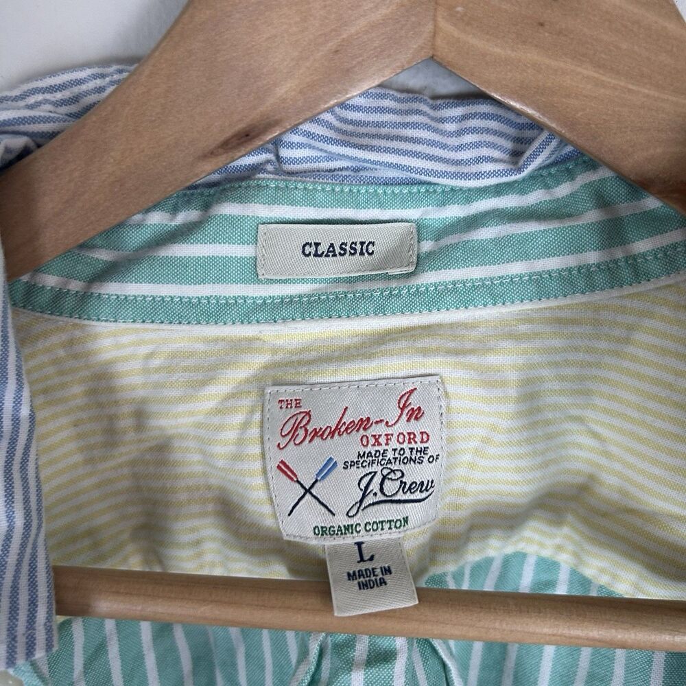 J.Crew Broken In Oxford Shirt Men’s L Classic Colorblock PatchWork Colorful - Picture 2 of 4